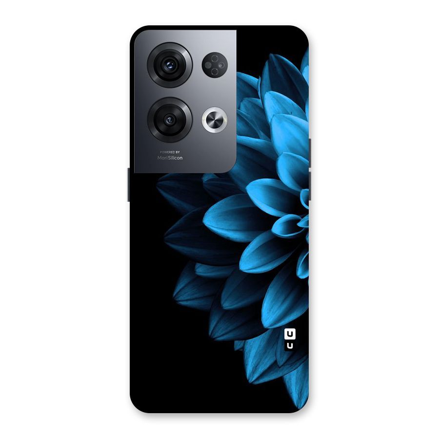 Half Blue Flower Back Case for Oppo Reno8 Pro 5G