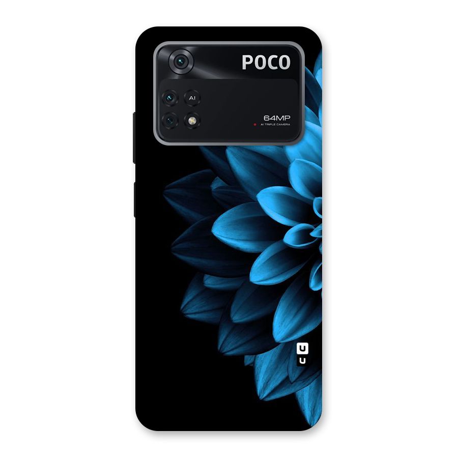 Half Blue Flower Back Case for Poco M4 Pro 4G