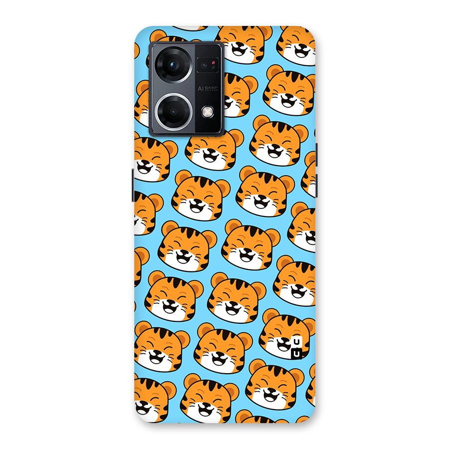 Happy Kitten Pattern Glass Back Case for Oppo F21 Pro 5G