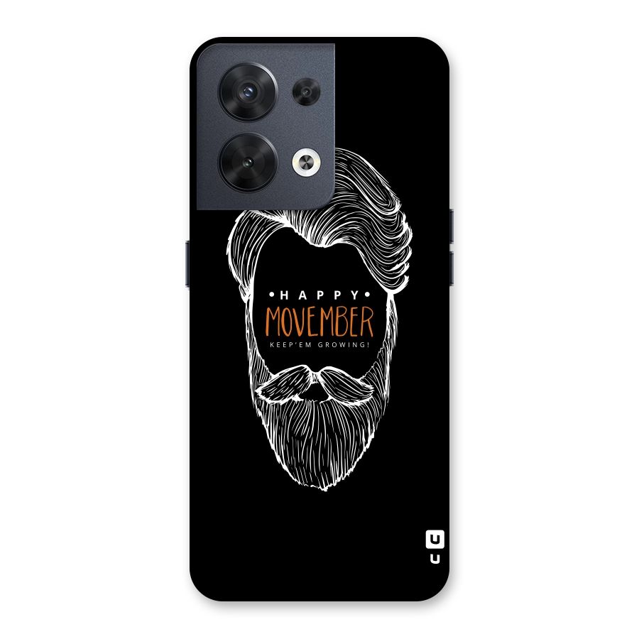 Happy Movember Black Back Case for Oppo Reno8 5G
