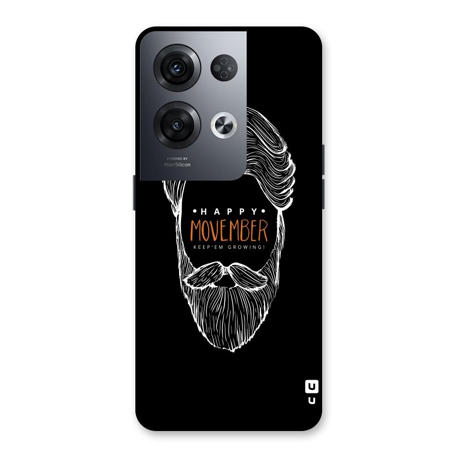 Happy Movember Black Back Case for Oppo Reno8 Pro 5G