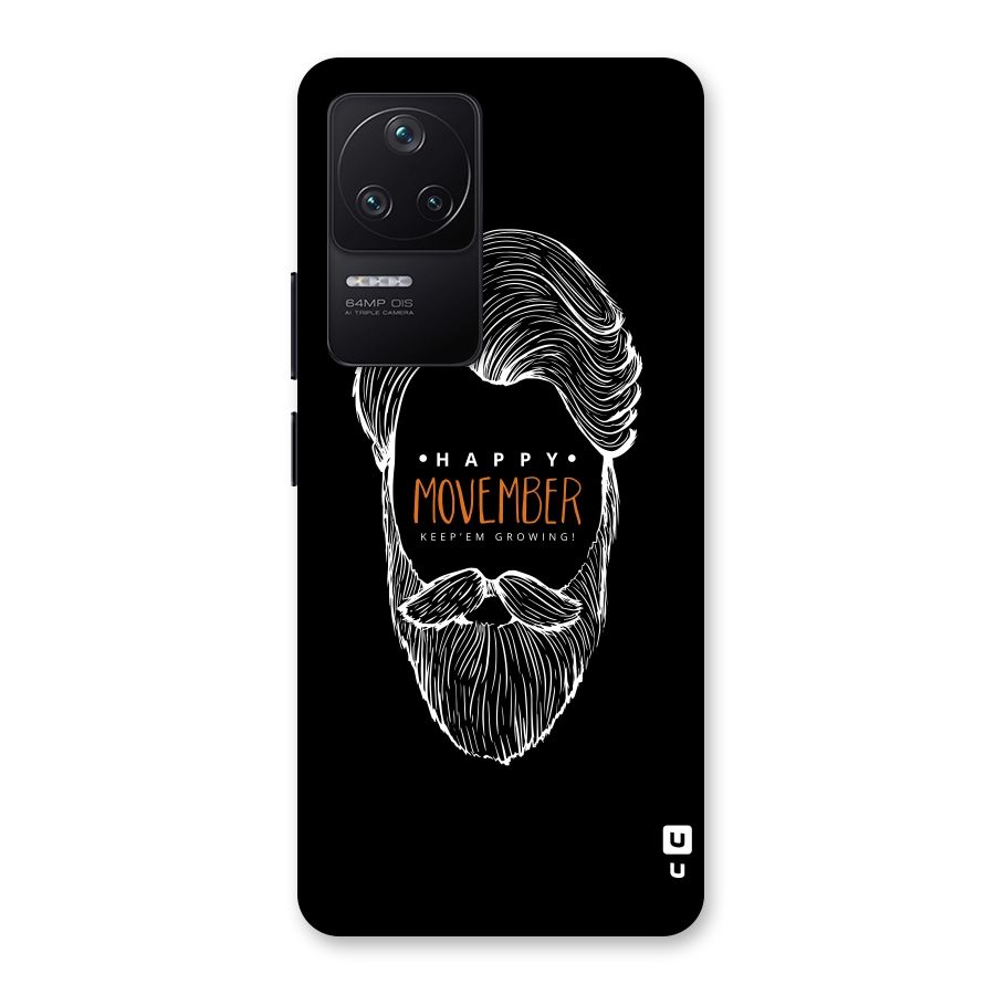 Happy Movember Black Back Case for Poco F4 5G