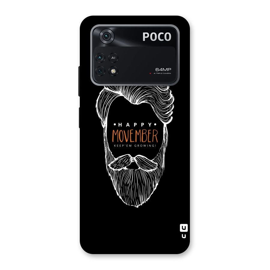 Happy Movember Black Back Case for Poco M4 Pro 4G