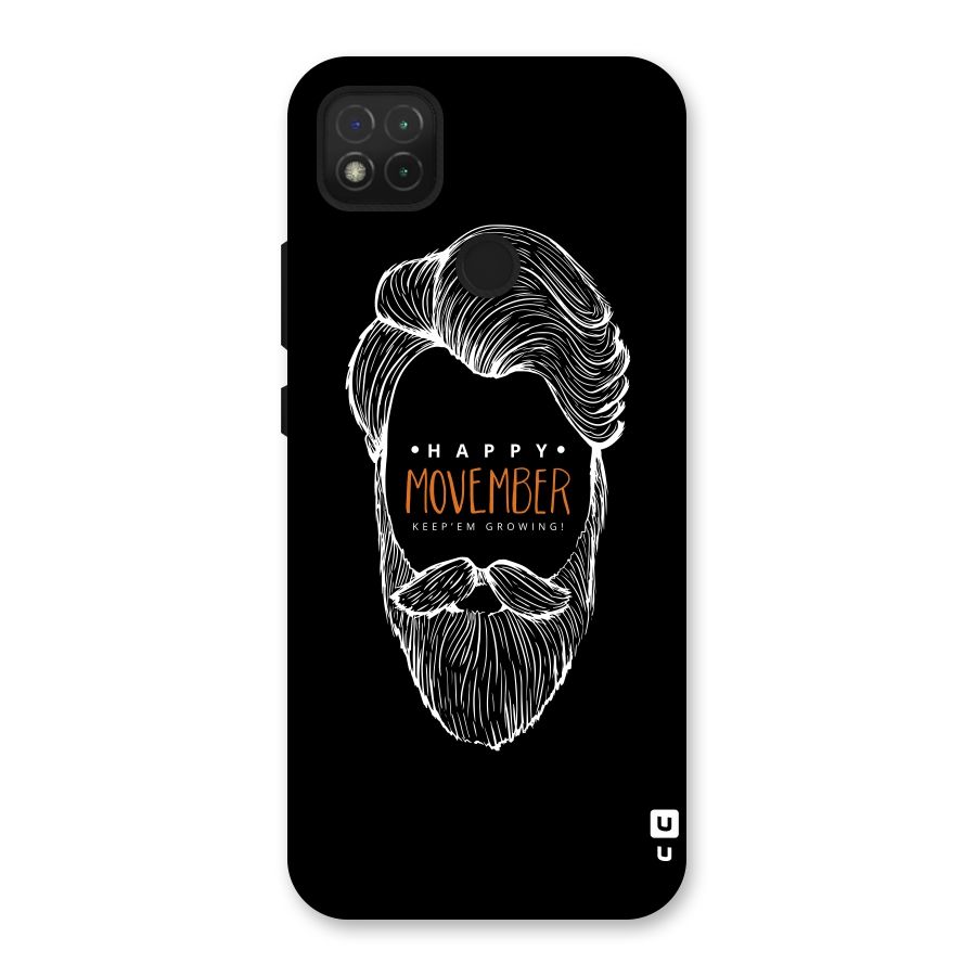 Happy Movember Black Back Case for Redmi 9 Activ