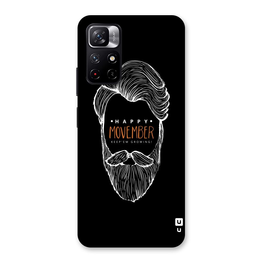 Happy Movember Black Back Case for Redmi Note 11T 5G