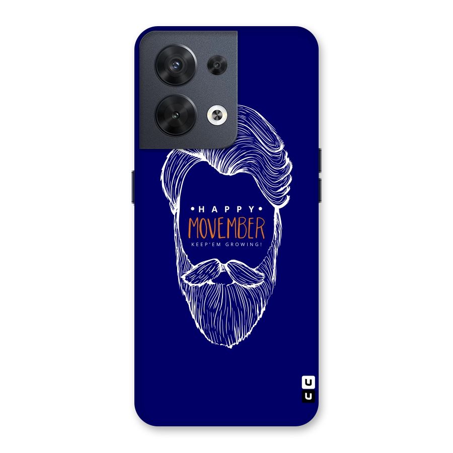 Happy Movember Blue Back Case for Oppo Reno8 5G