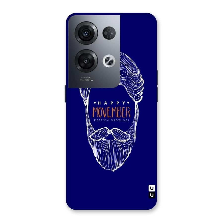 Happy Movember Blue Back Case for Oppo Reno8 Pro 5G
