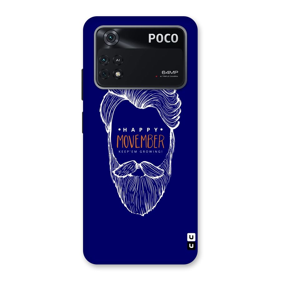 Happy Movember Blue Back Case for Poco M4 Pro 4G