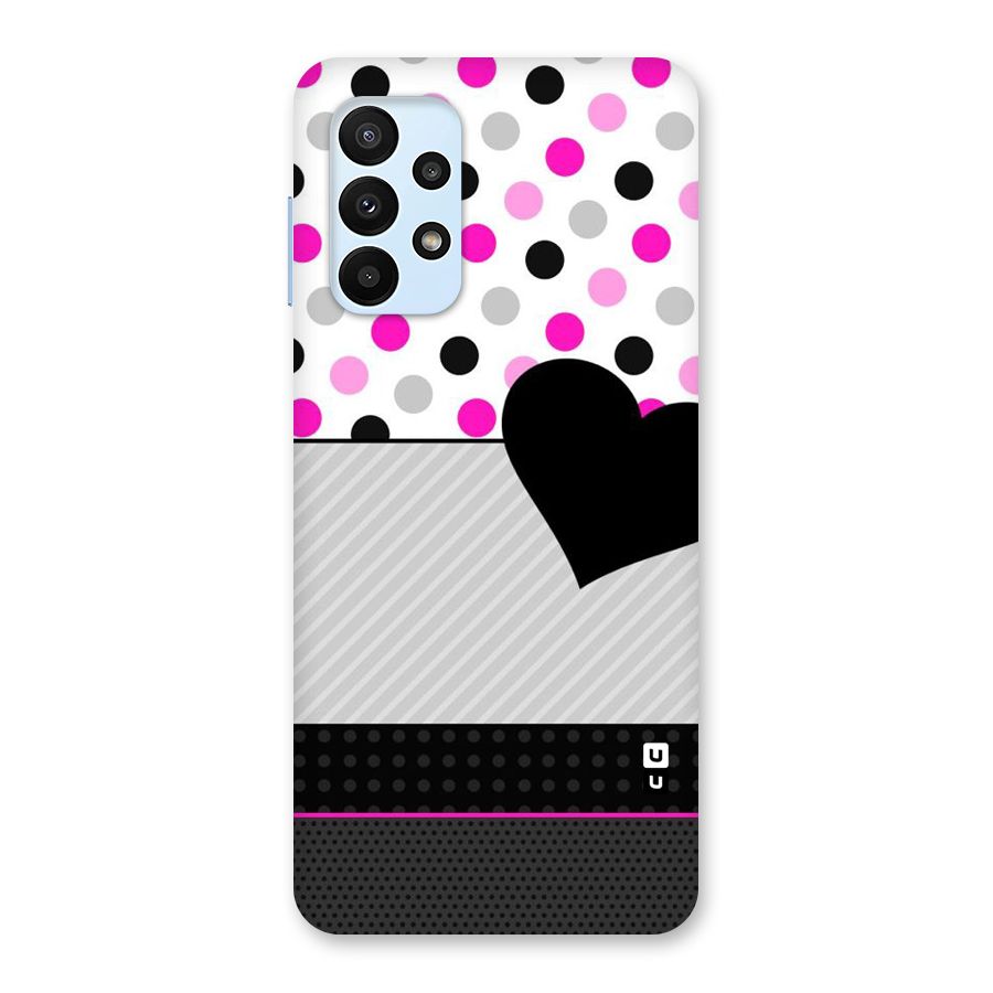 Heart Polka Stripes Back Case for Galaxy A23