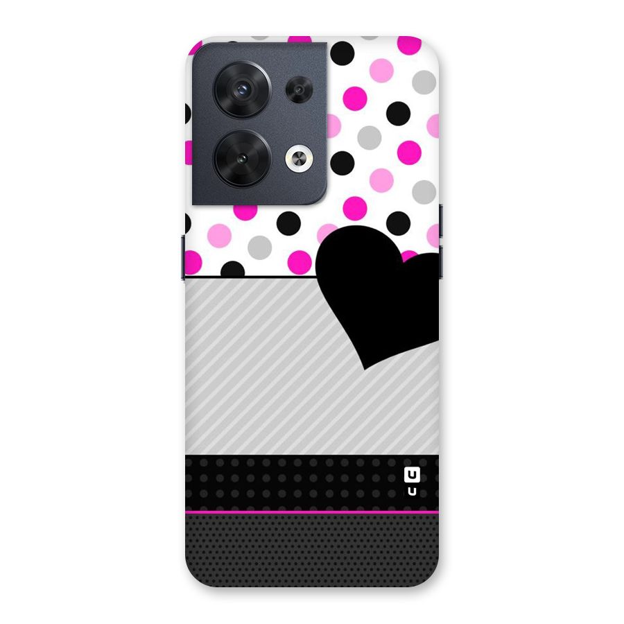 Heart Polka Stripes Back Case for Oppo Reno8 5G