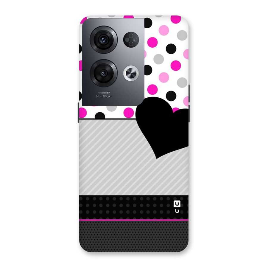 Heart Polka Stripes Back Case for Oppo Reno8 Pro 5G