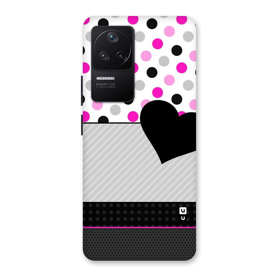 Heart Polka Stripes Back Case for Poco F4 5G