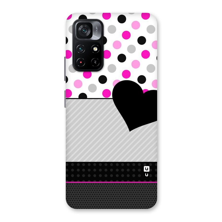 Heart Polka Stripes Back Case for Poco M4 Pro 5G