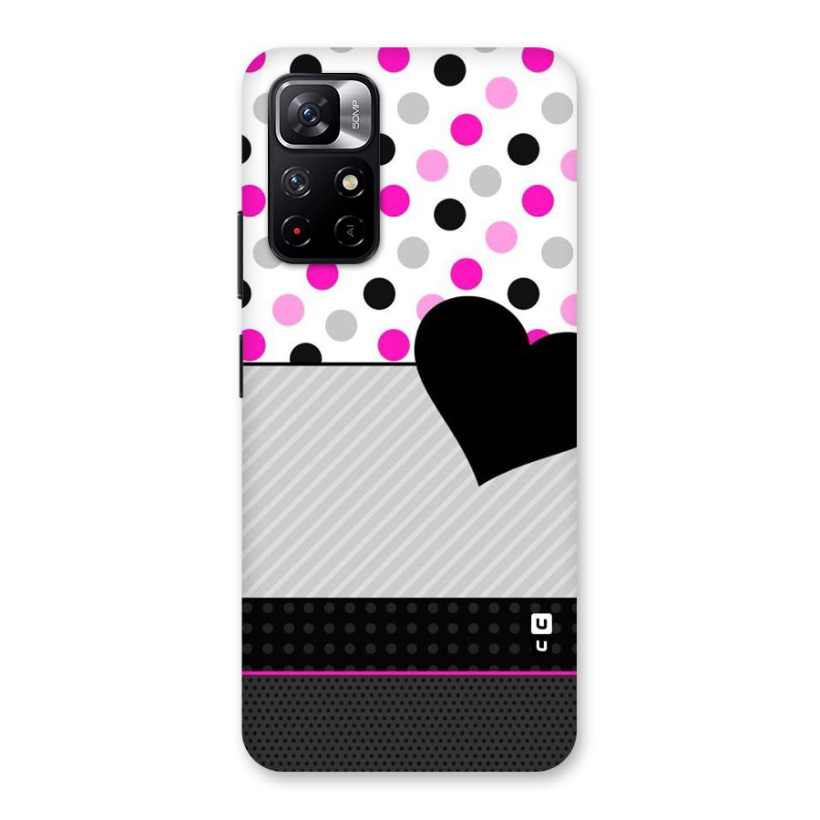 Heart Polka Stripes Back Case for Redmi Note 11T 5G