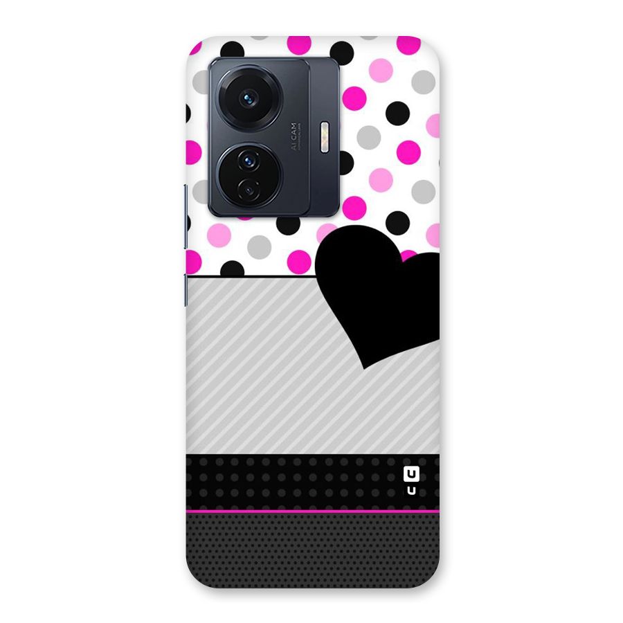 Heart Polka Stripes Back Case for Vivo T1 Pro