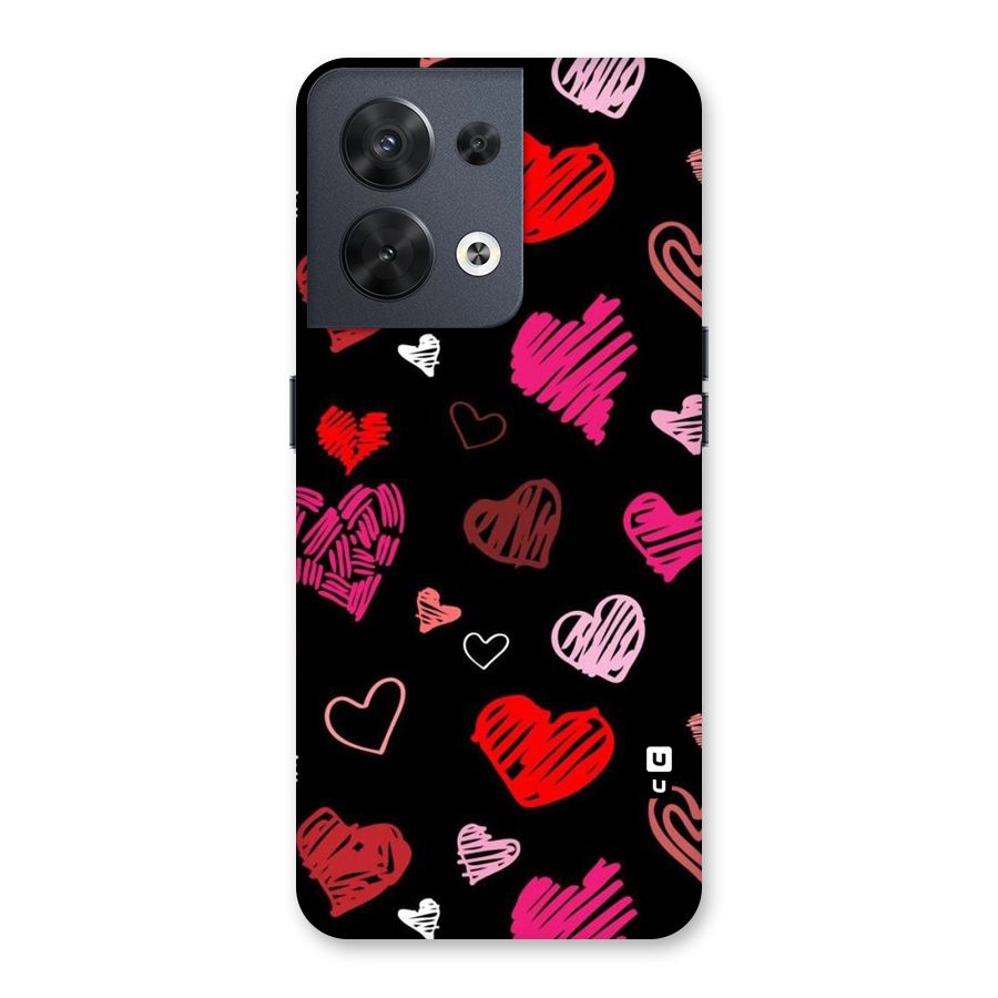 Hearts Art Pattern Back Case for Oppo Reno8 5G