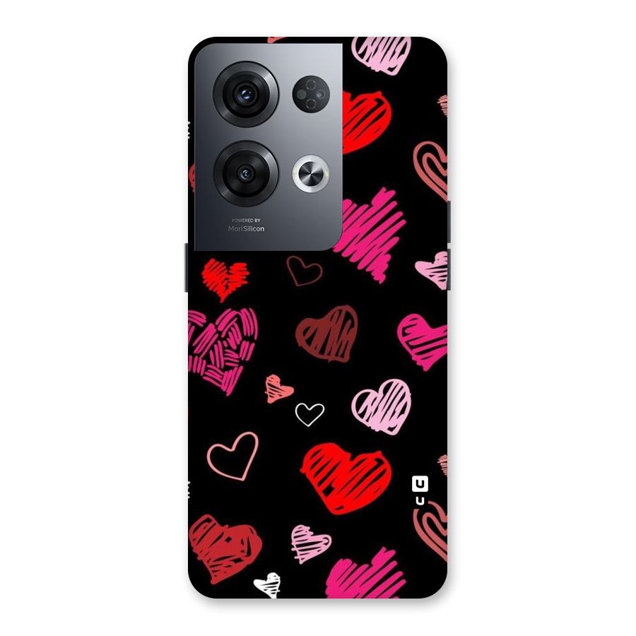 Hearts Art Pattern Back Case for Oppo Reno8 Pro 5G