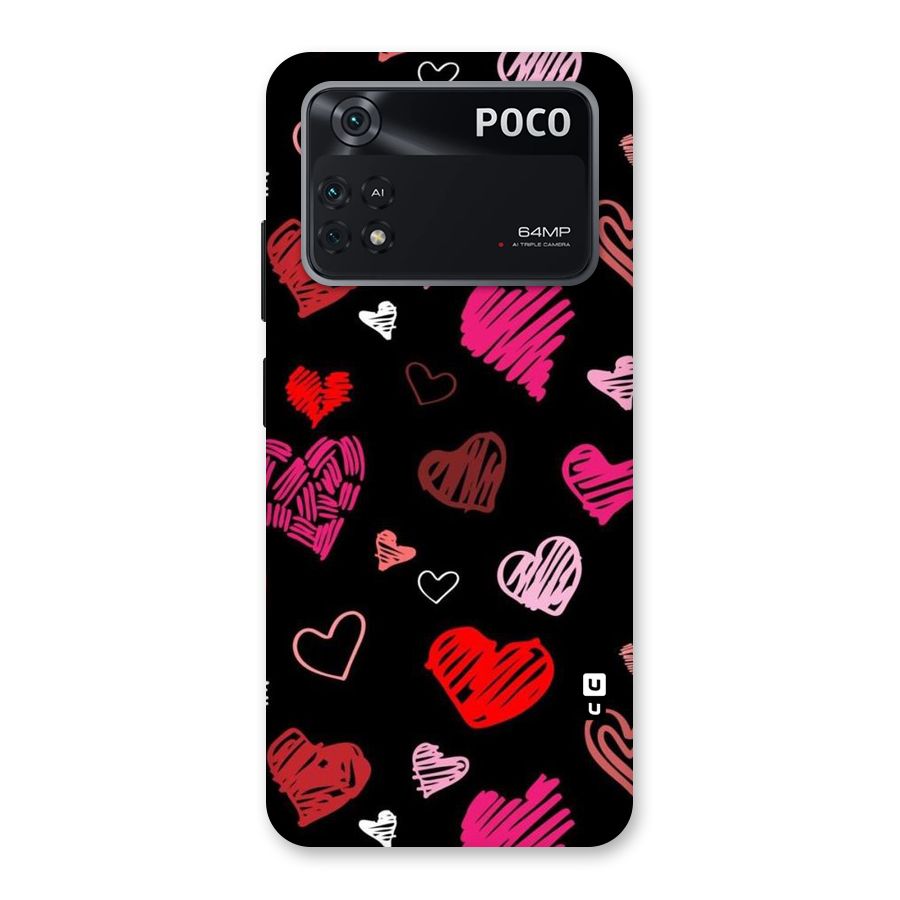 Hearts Art Pattern Back Case for Poco M4 Pro 4G