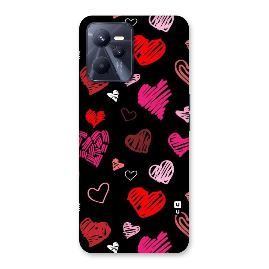 Hearts Art Pattern Back Case for Realme C35
