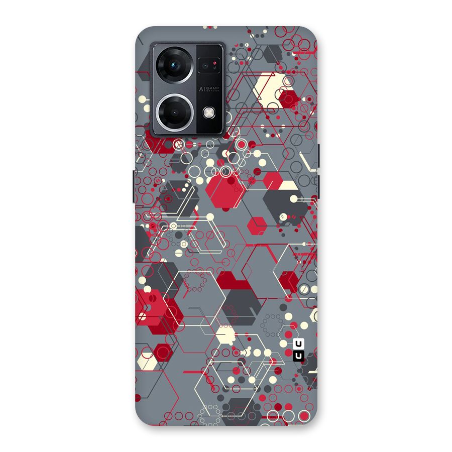 Hexagons Pattern Glass Back Case for Oppo F21 Pro 5G