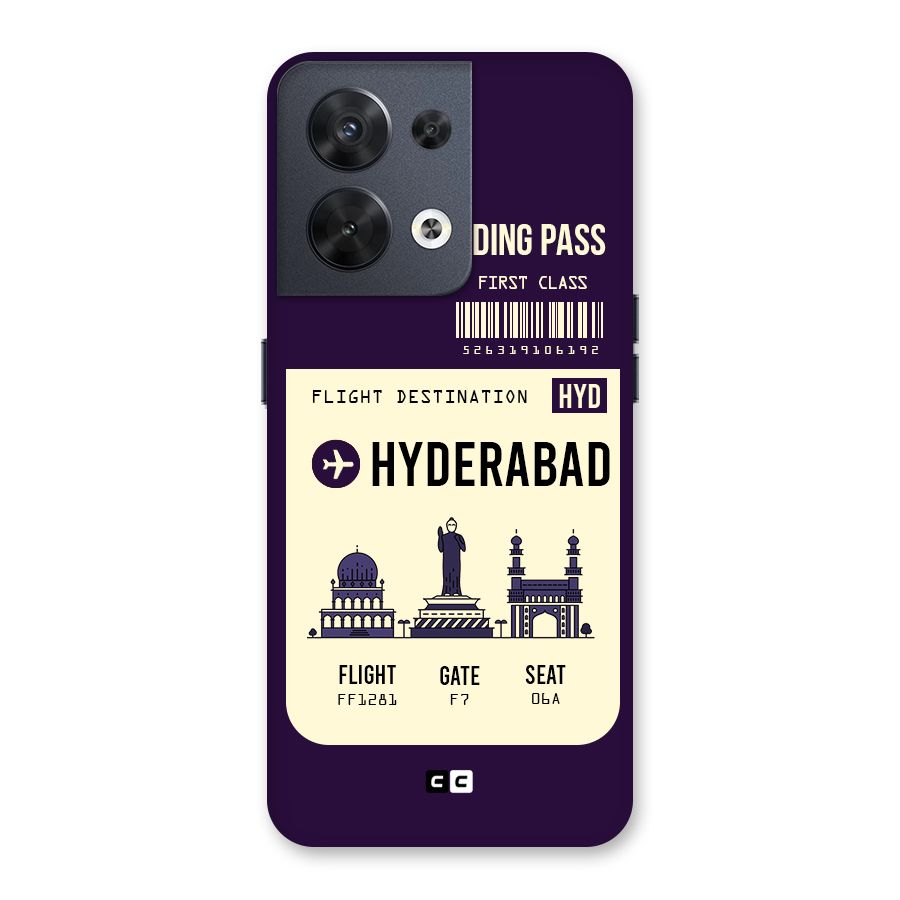 Hyderabad Boarding Pass Back Case for Oppo Reno8 5G