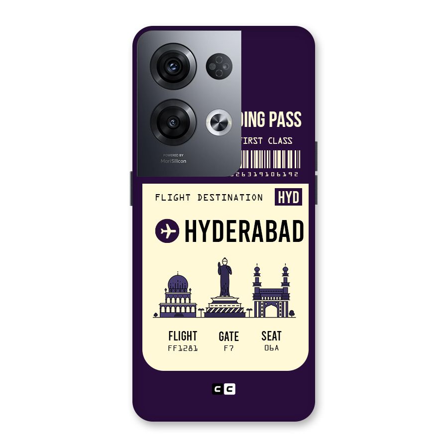 Hyderabad Boarding Pass Back Case for Oppo Reno8 Pro 5G