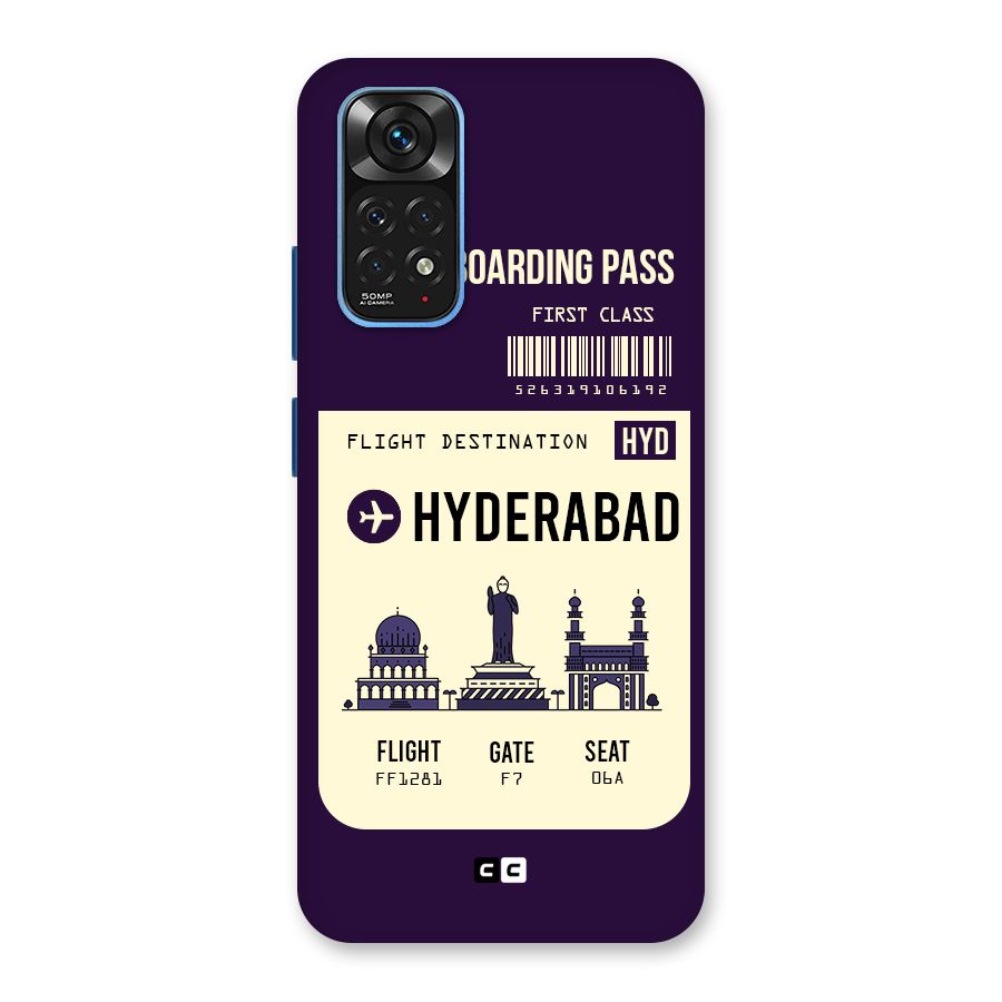 Hyderabad Boarding Pass Back Case for Redmi Note 11S