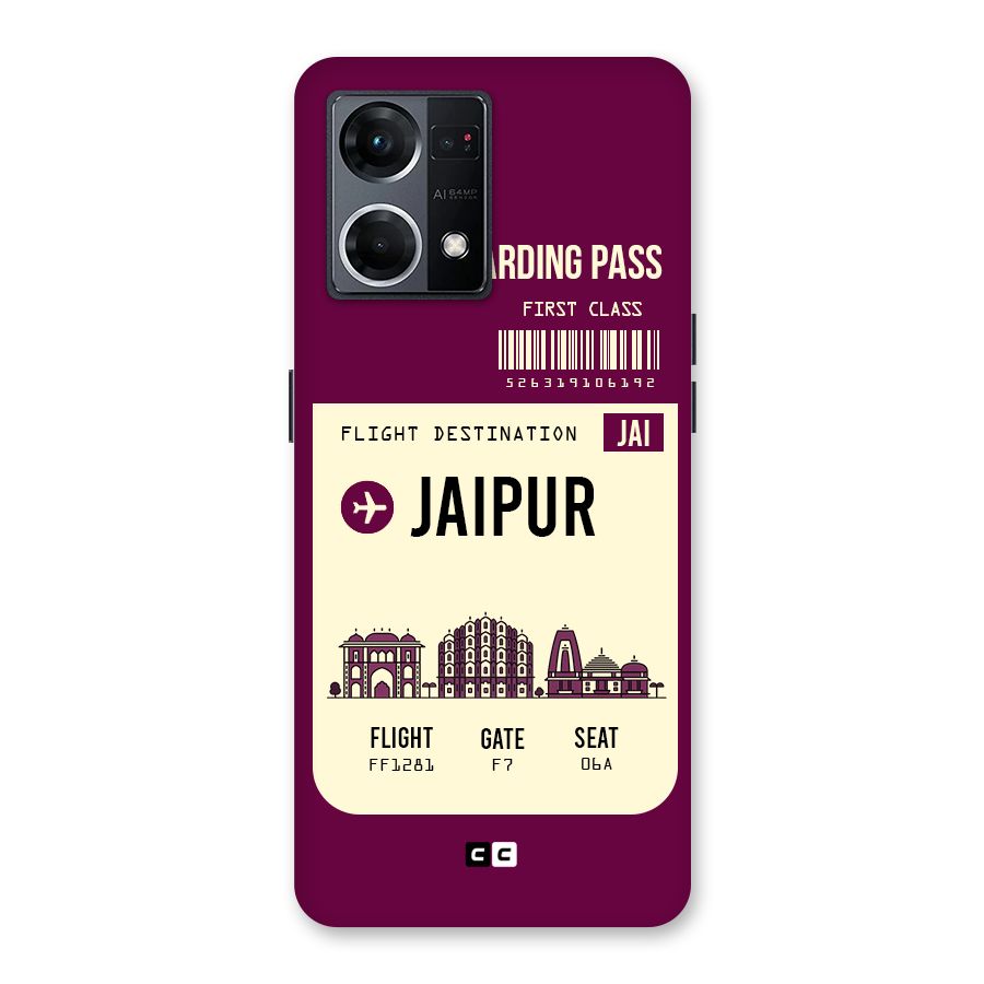 Jaipur Boarding Pass Glass Back Case for Oppo F21 Pro 5G