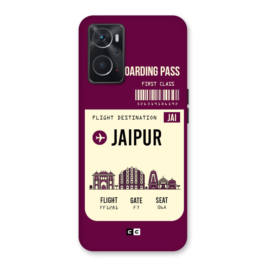 Jaipur Boarding Pass Back Case for Oppo K10 4G