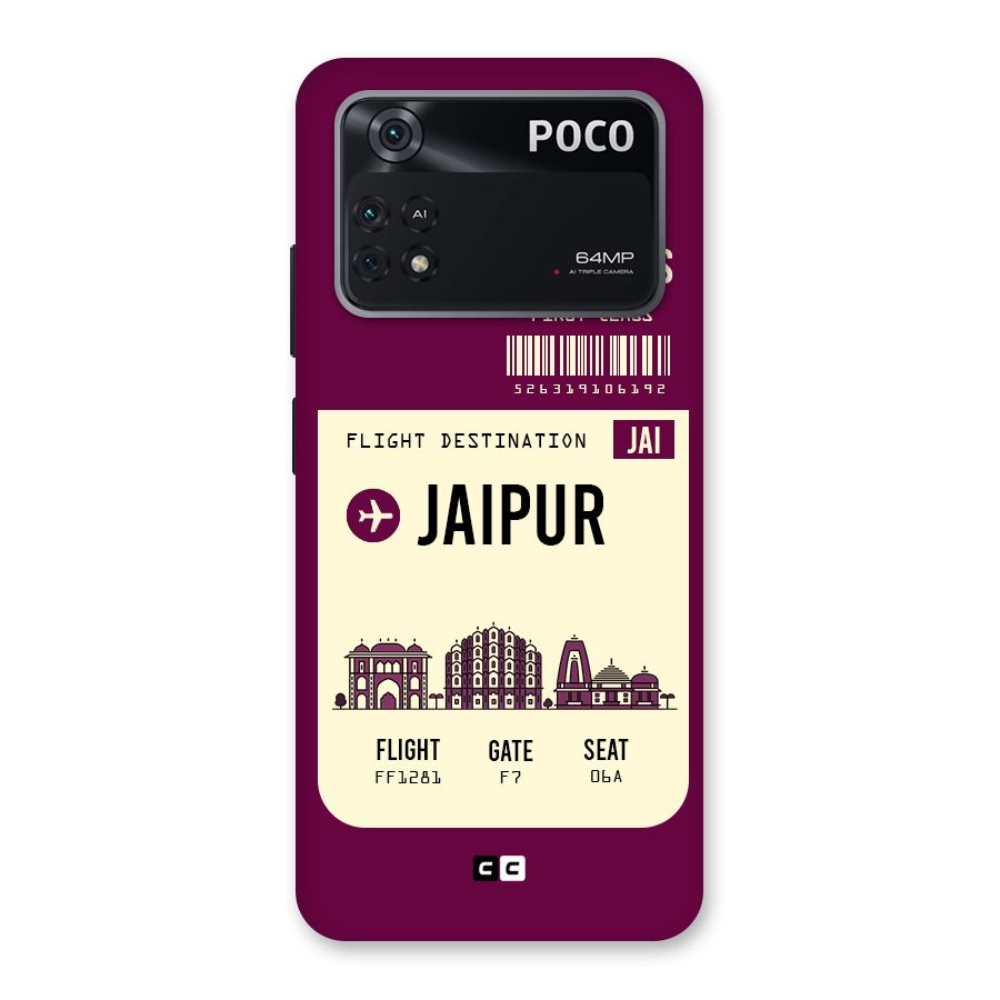 Jaipur Boarding Pass Back Case for Poco M4 Pro 4G