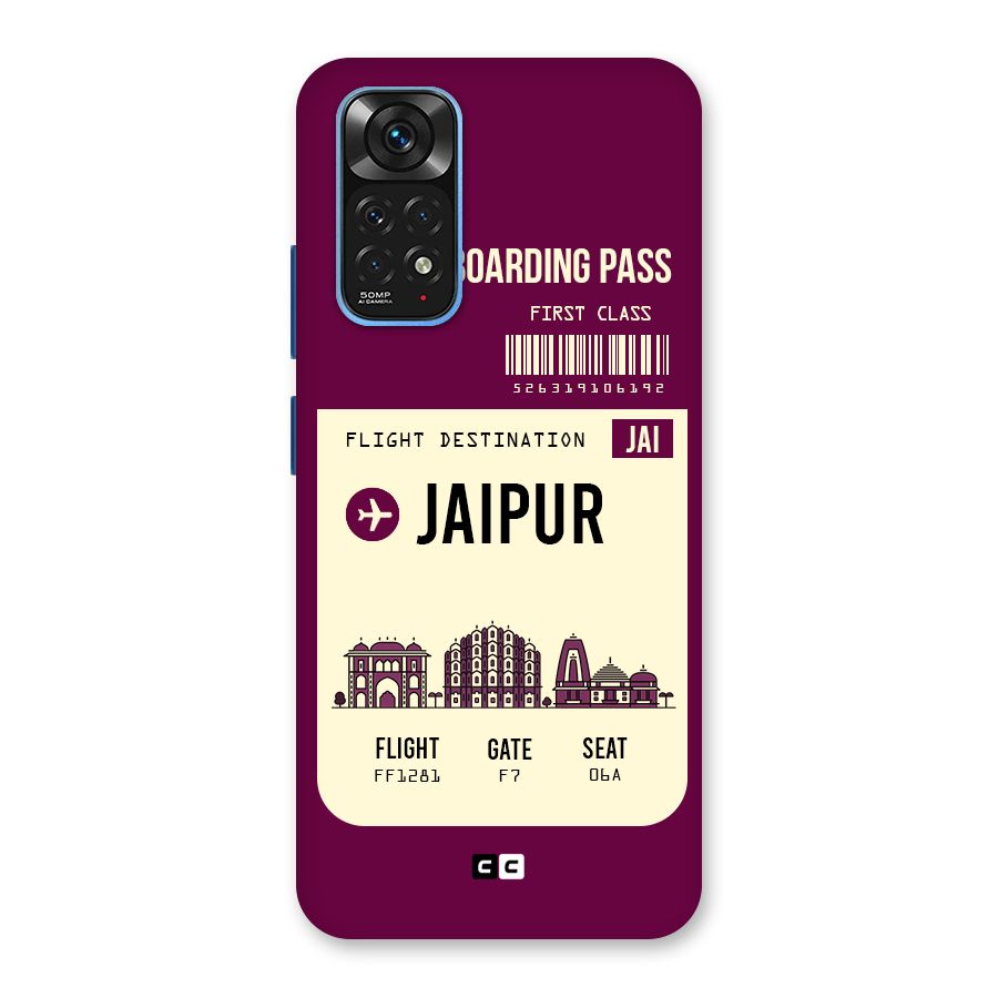 Jaipur Boarding Pass Back Case for Redmi Note 11S