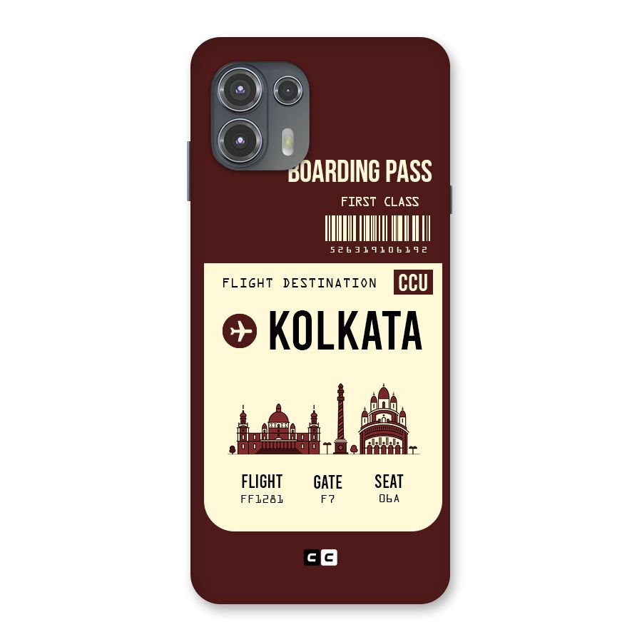 Kolkata Boarding Pass Back Case for Motorola Edge 20 Fusion