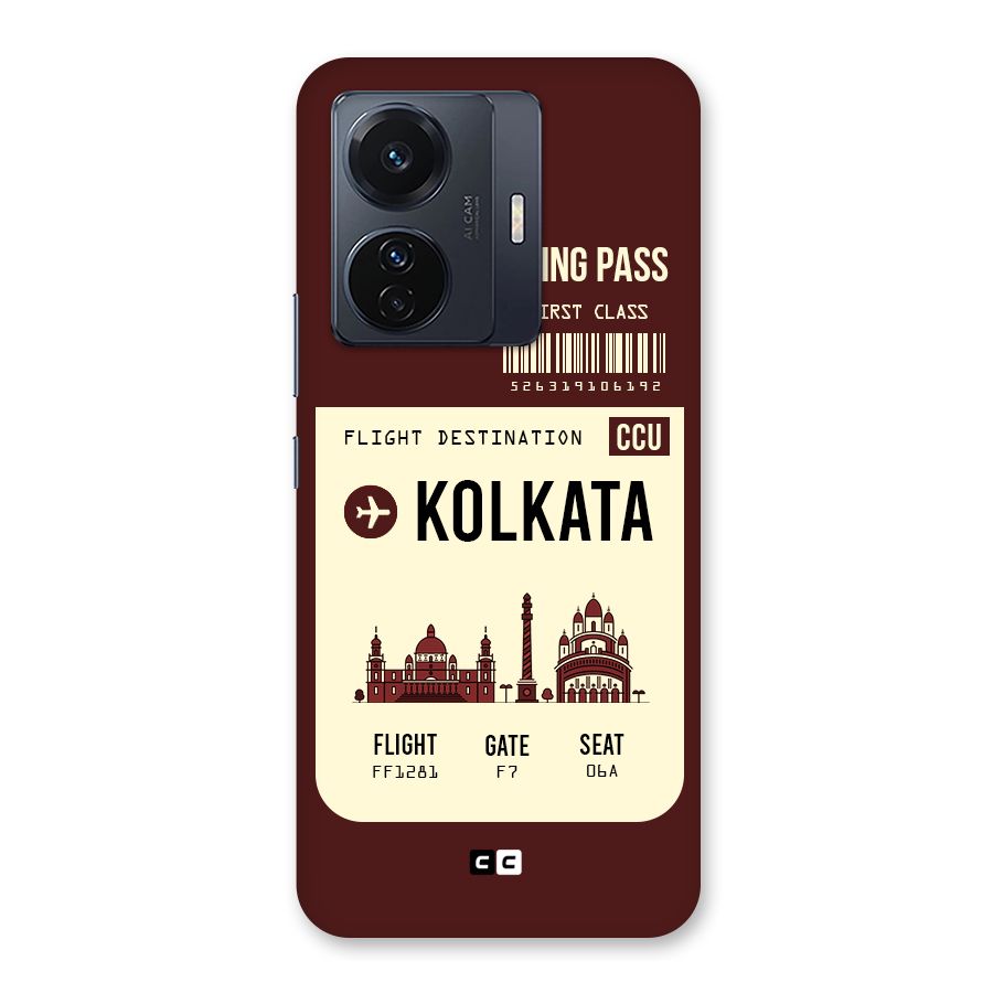 Kolkata Boarding Pass Back Case for Vivo T1 Pro