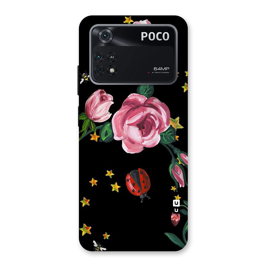 Ladybird And Floral Back Case for Poco M4 Pro 4G