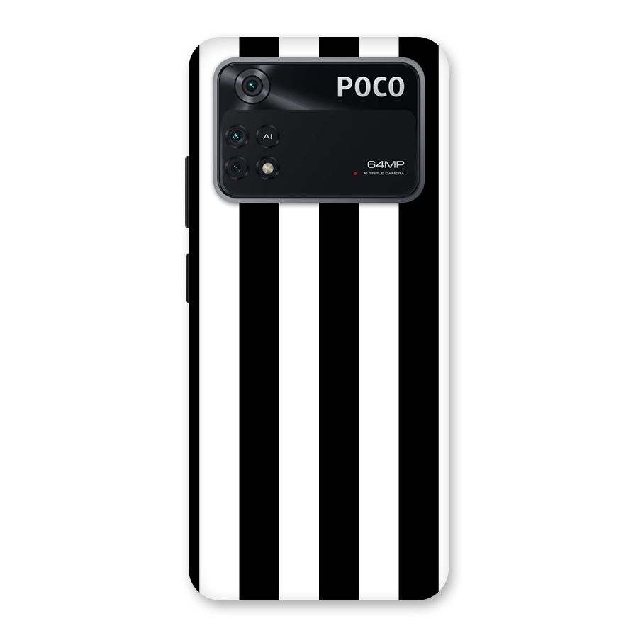 Lavish Black Stripes Back Case for Poco M4 Pro 4G