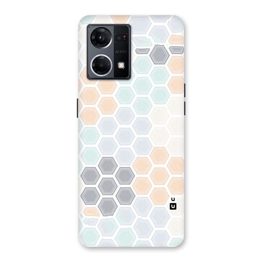 Light Hexagons Glass Back Case for Oppo F21 Pro 5G