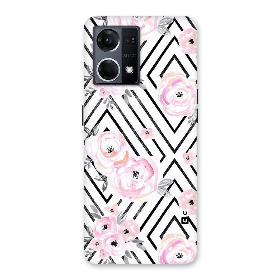 Light Pastel Flowers Design Glass Back Case for Oppo F21 Pro 5G