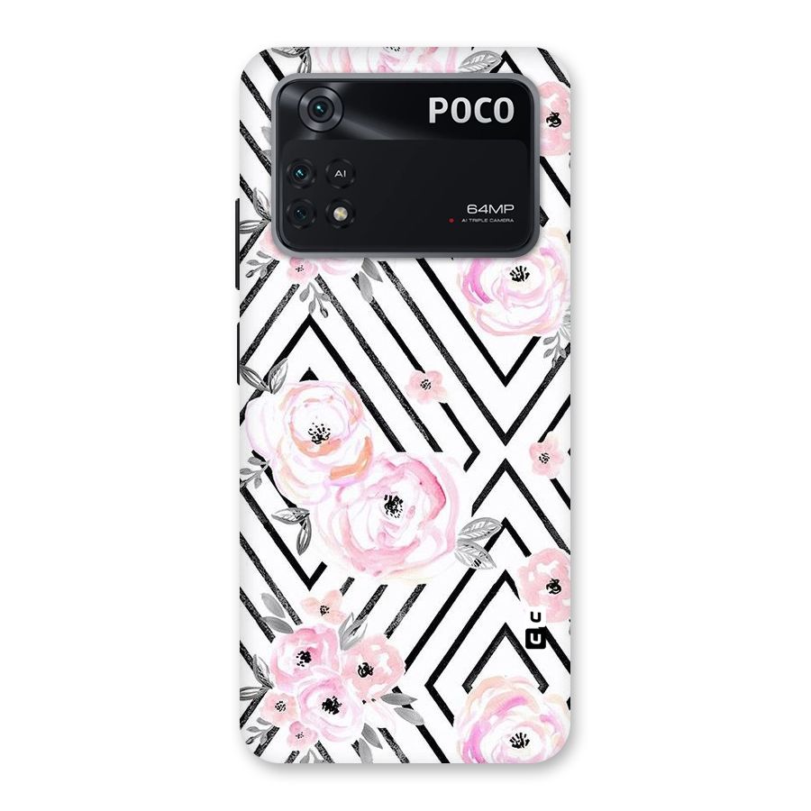 Light Pastel Flowers Design Back Case for Poco M4 Pro 4G