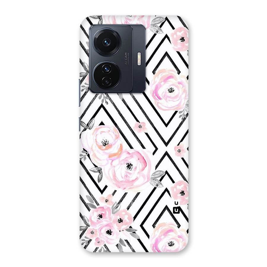 Light Pastel Flowers Design Back Case for Vivo T1 Pro