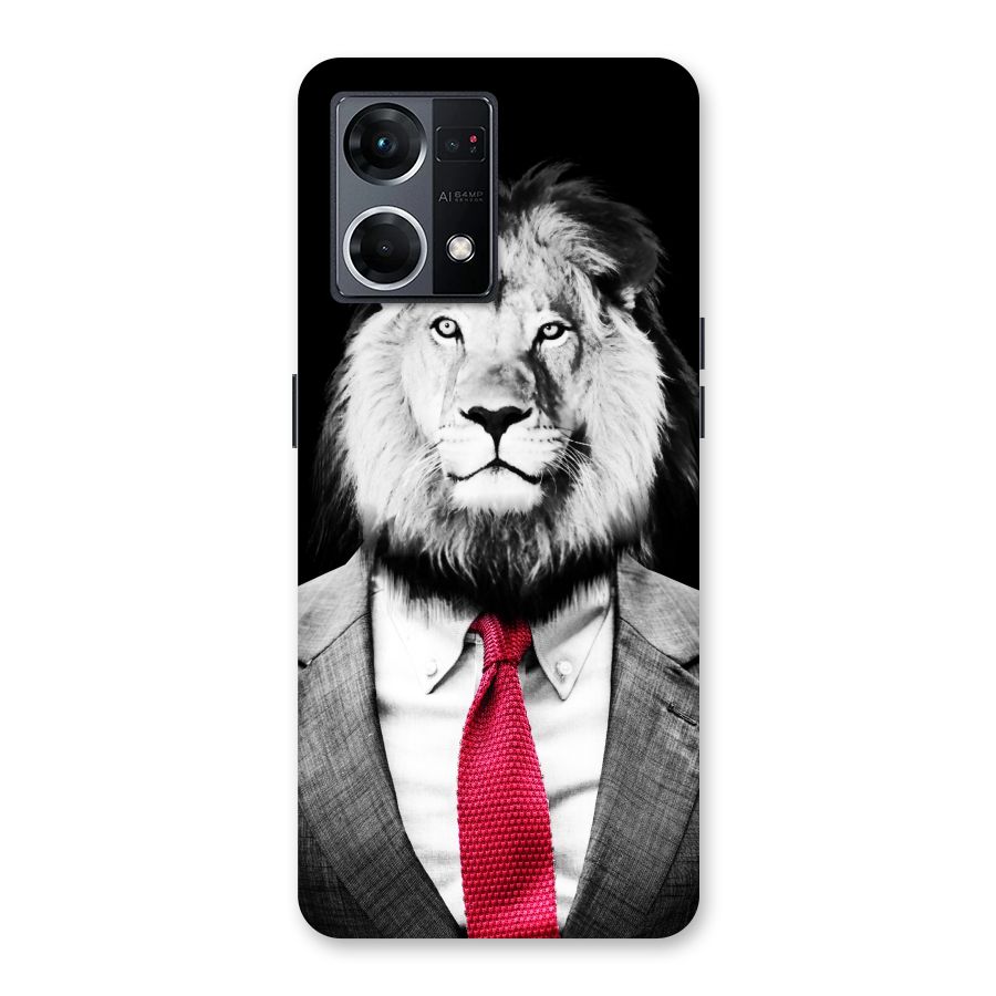 Lion with Red Tie Glass Back Case for Oppo F21 Pro 5G