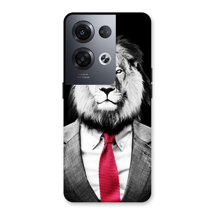 Lion with Red Tie Back Case for Oppo Reno8 Pro 5G