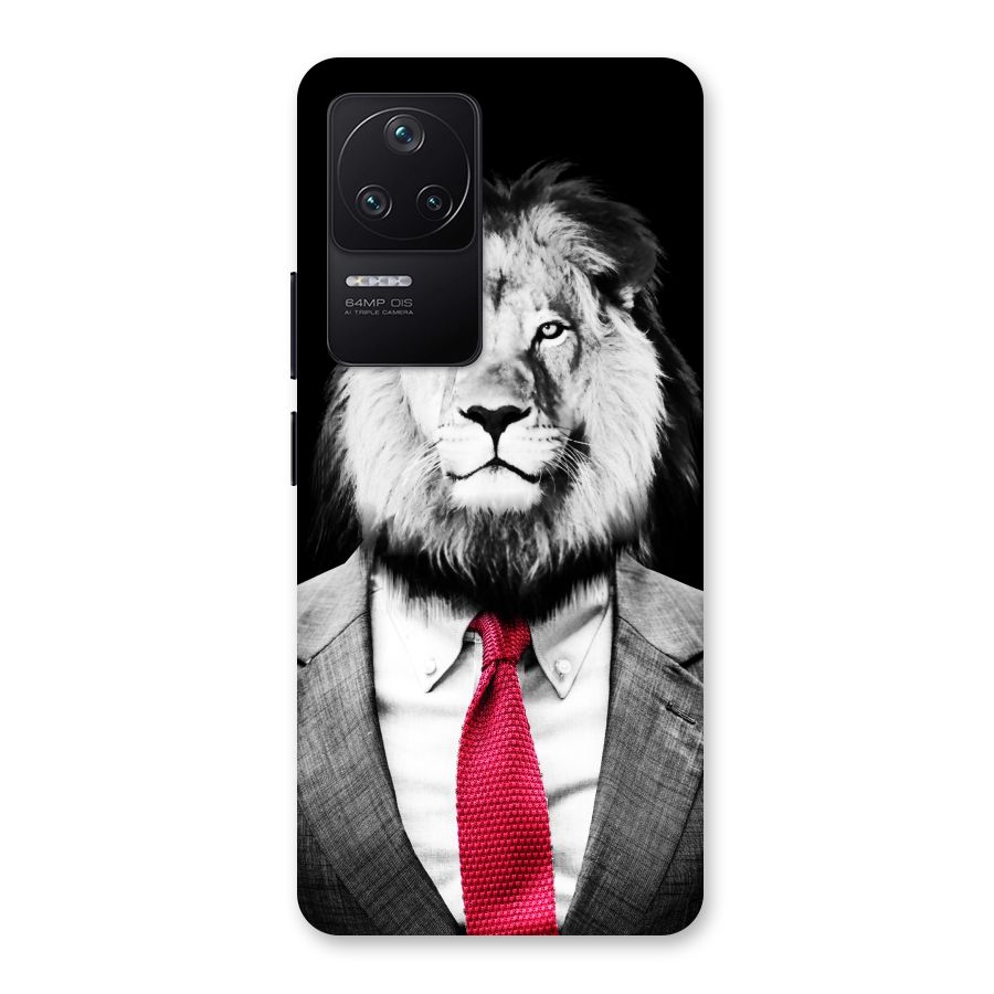 Lion with Red Tie Back Case for Poco F4 5G