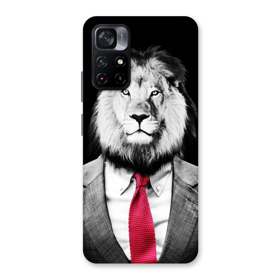 Lion with Red Tie Back Case for Poco M4 Pro 5G