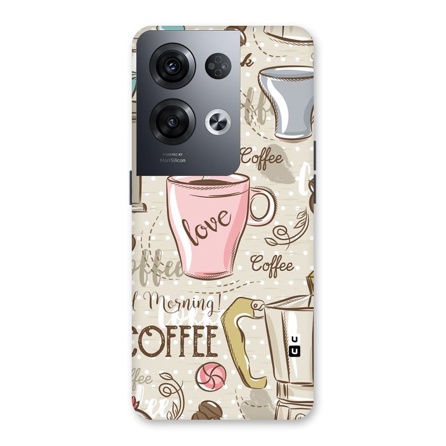 Love Coffee Design Back Case for Oppo Reno8 Pro 5G