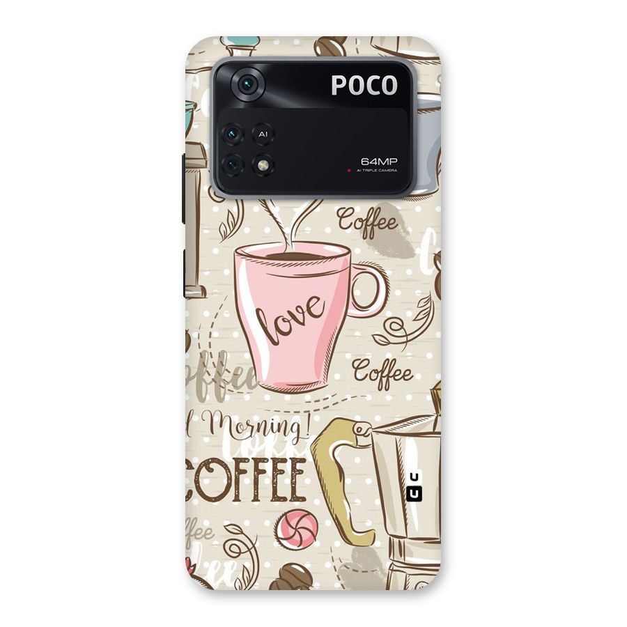 Love Coffee Design Back Case for Poco M4 Pro 4G