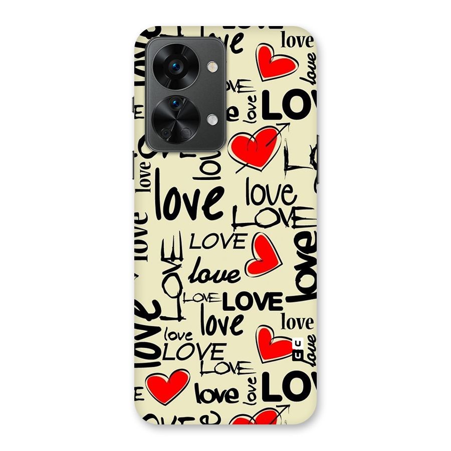 Love Hearts Pattern Back Case for OnePlus Nord 2T