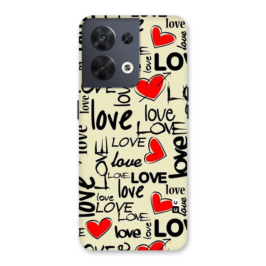 Love Hearts Pattern Back Case for Oppo Reno8 5G