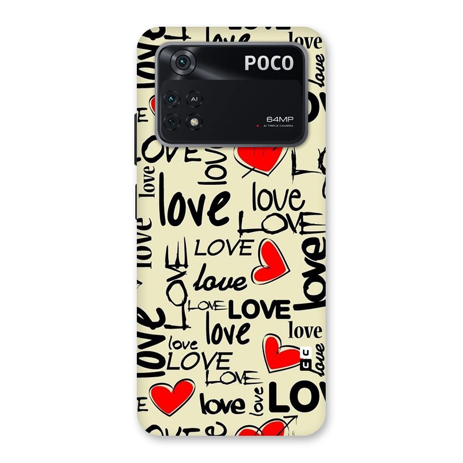 Love Hearts Pattern Back Case for Poco M4 Pro 4G