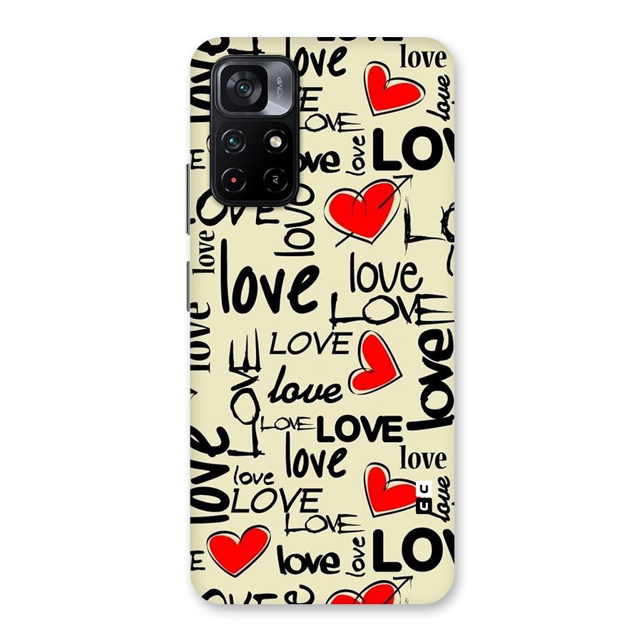 Love Hearts Pattern Back Case for Poco M4 Pro 5G