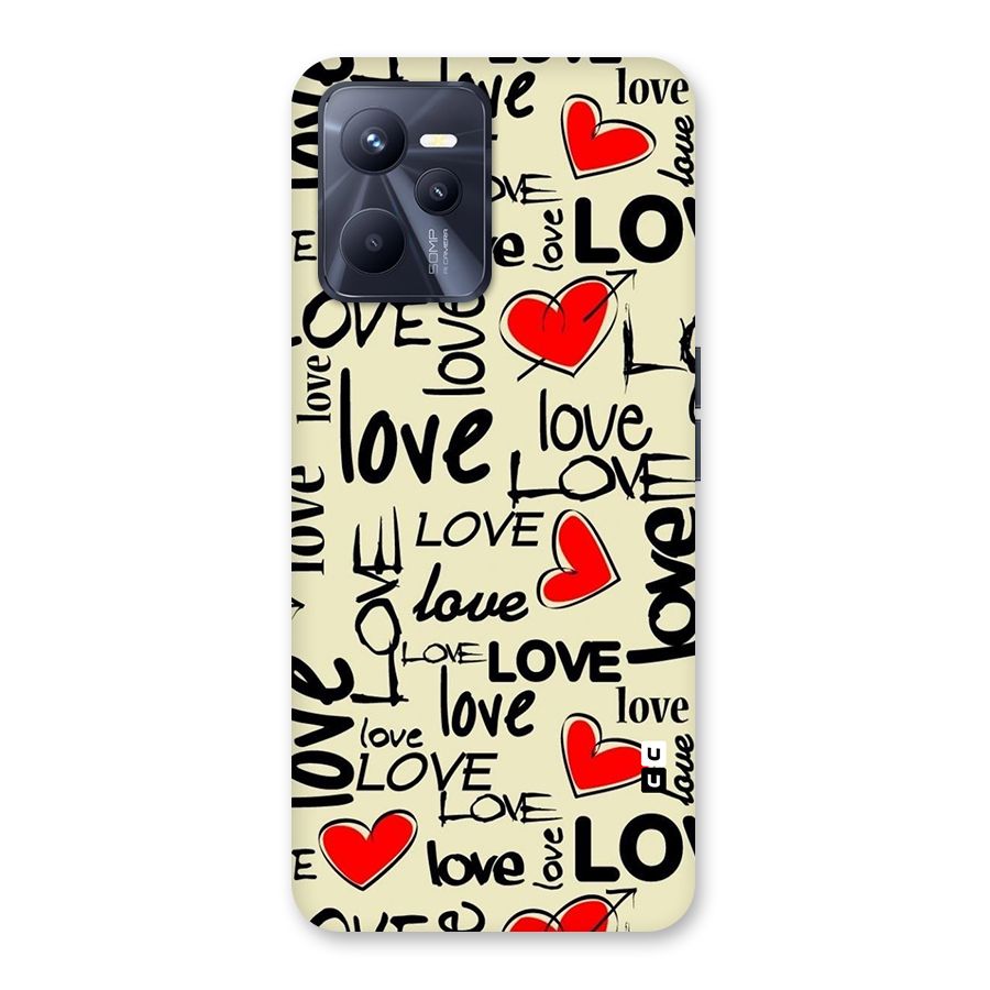 Love Hearts Pattern Back Case for Realme C35